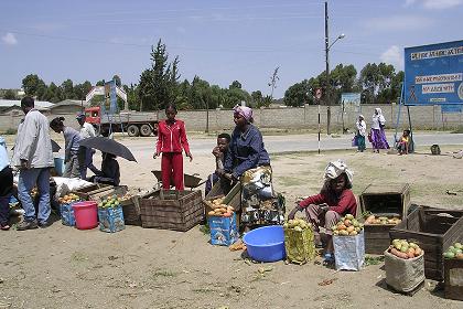 Women selling Beles (cactus fruits) - Segheneyti Eritrea.