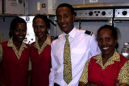 Part of the Eritrean Airlines crew: Lemlem, Milite, Hertema and Aster.
