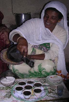 Eritrean coffee ceremony with Freweini.