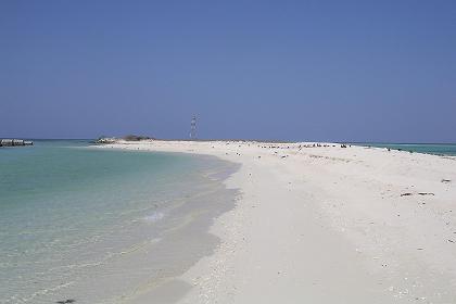 Walking the sea shore - Uninhabited Madote Island Eritrea.