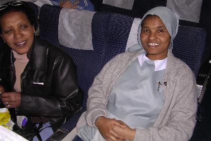 Gouy and Terhas - my neighbors on the Eritrean Airlines flight to Asmara.