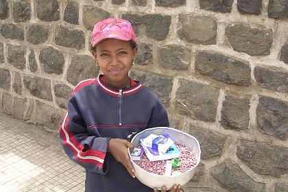 Kasanet selling peanuts and cigarettes - Asmara Eritrea.