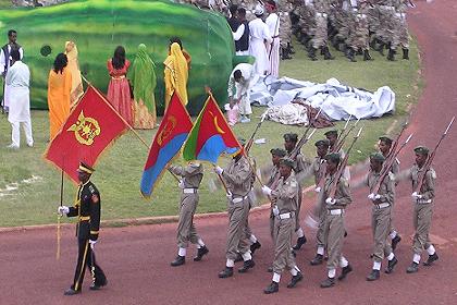 Military parades in Asmara Stadium - Asmara Eritrea.