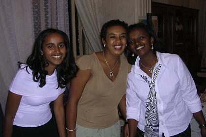 Luwam (r) and some of her girl friends celebrating Luwam's birthday.