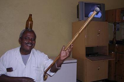 Visitor dancing in Elen's bar - Keren Eritrea.