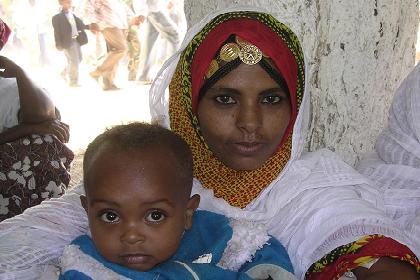 Bilen woman with child - Festival of Mariam Dearit - Keren Eritrea.