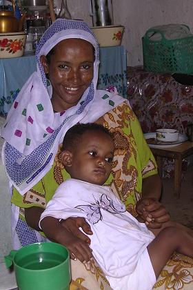 Tsehaye's wife Tekisti and child - Barentu Eritrea.