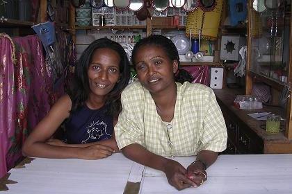 Hidat and her aunt in her aunt's shop - Keren Eritrea.