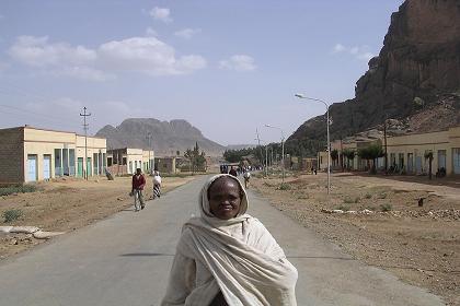 Main street (road to Metera and Adigrat, Ethiopia) Senafe Eritrea.