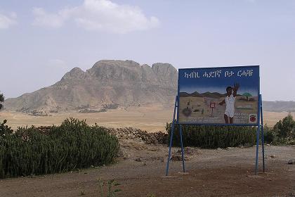 Billboard warning for mines - Senafe Eritrea.