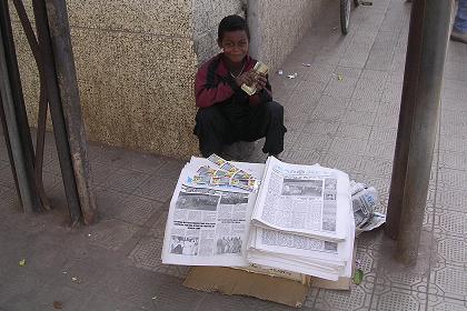 Selling newspapers in Tigrinya and English - The English Eritrean Profile is a source of information on this weeks events, local and international news.