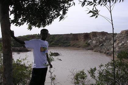 Michael at a lake just outside Kahawta, when we were walking to the crashed airplane.