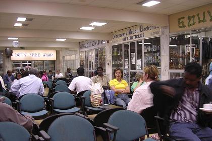 Asmara International Airport - Tax free shops and waiting area.