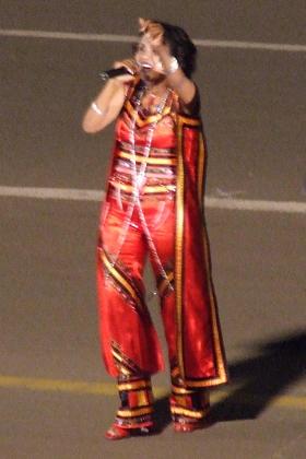 Abeba Haile, Tigrinya singer at the evening show - Bathi Meskerem Square Asmara Eritrea.