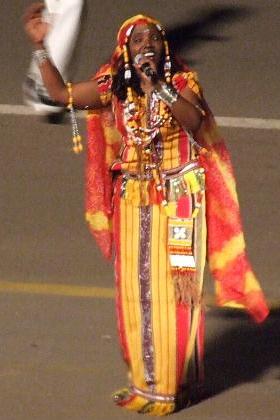 Fatima Suleiman, Afar singer at the evening show - Bathi Meskerem Square Asmara Eritrea.