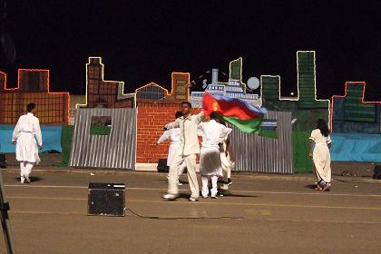 Singers at the evening show - Bathi Meskerem Square Asmara Eritrea.