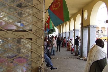 People waiting for the buses - Eritrea Square Asmara Eritrea.