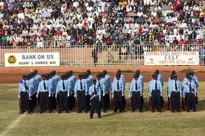 Representatives of the Asmara Police Force - Asmara Stadium.