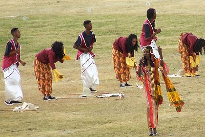 Musical drama featuring dance and songs in various Eritrean languages, depicting the long Eritrean struggle for liberation - Asmara Stadium.