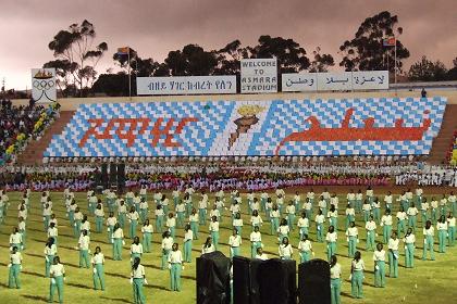 Our Ground, a show by 3000 elementary, junior and high school students, presenting the still lasting struggle for liberation - Asmara Stadium.