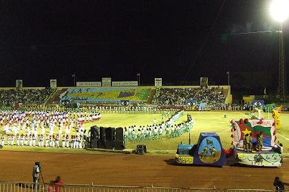 Events, a show by 3000 elementary, junior and high school students, presenting key events in the short Eritrean history - Asmara Stadium.