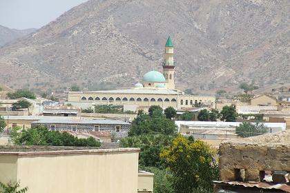 View over Keren from one of the hills, main mosque - Keren Eritrea.