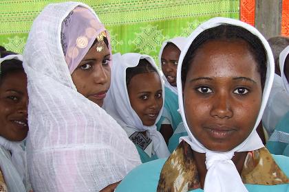 Girls of the theological school at the festival of Mariam Dearit - Keren Eritrea.