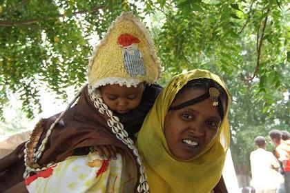 Young woman in traditional clothes at th festival of Mariam Dearit - Keren Eritrea.