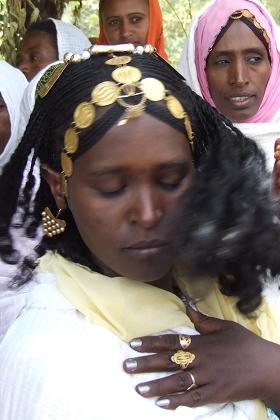 Female dancer in trance at the festival of Mariam Dearit - Keren Eritrea.