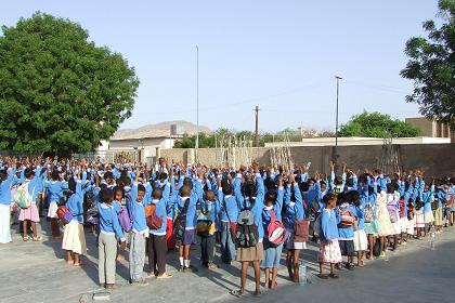 Early morning gymnastics at the Faith Mission School - Keren Eritrea.