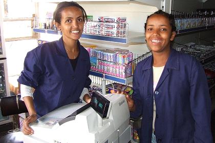 The girls of Wikianos Supermarket - Asmara Eritrea.