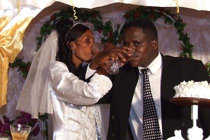 Gorzit & Teglu toasting on a happy marriage.