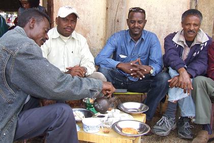 Drinking coffee with the ERI-TV team - Festival Eritrea 2006 - Asmara Eritrea.