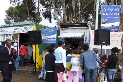 Stalls selling books, CDs and video - Festival Eritrea 2006 - Asmara Eritrea.