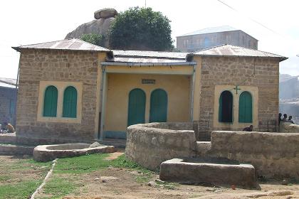 The compound of the Debre Bizen Monastery.