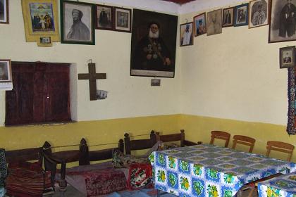 The dining room for the guests of the Debre Bizen Monastery.