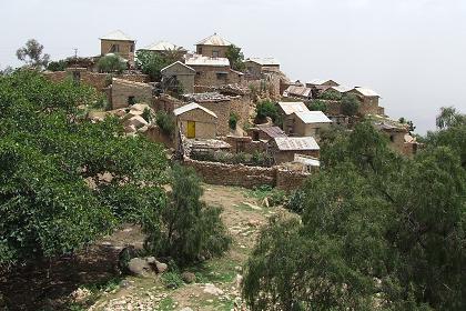 The compound of the Debre Bizen Monastery.