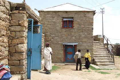 The compound of the Debre Bizen Monastery.