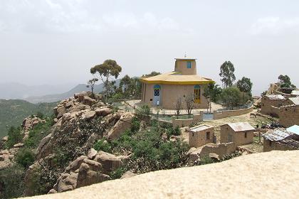 The compound of the Debre Bizen Monastery.