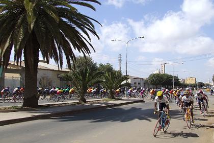 Bicycle race - Afabet Street Asmara Eritrea.