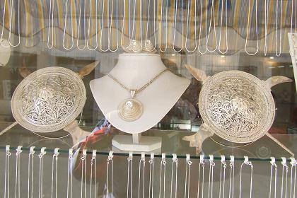 Silver smiths shop window - Adi Hawesha Street Asmara Eritrea.