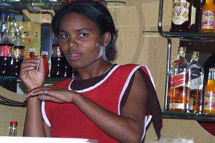 Lady bar tender - Adi Hawasha Street Asmara Eritrea.