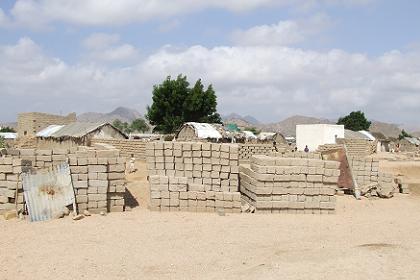 Piles of stones manufactured by the blind family - Afabet Eritrea.