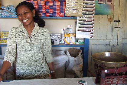 Woyni in her grocery shop (Dukan) - Keren Eritrea.