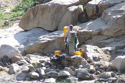 Water pump in riverbed - road to Mai Habar Eritrea.