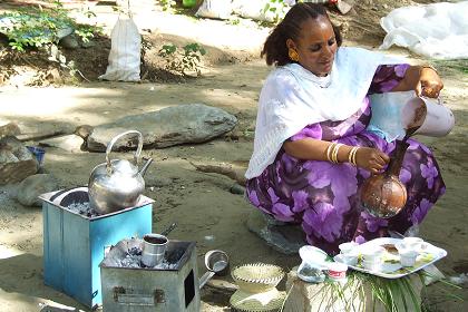 Coffee ceremony of the employees of the administration of Acria - Filfil Eritrea.