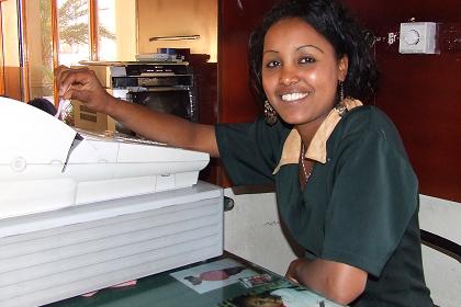 The girls of Cathedral Snack Bar - Harnet Avenue Asmara Eritrea.