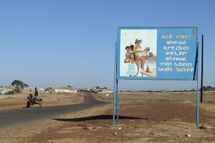 Billboard of the AIDS awareness campaign - Tsa'edakristyan Eritrea.