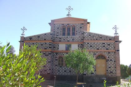 Abune Argawi Orthodox Church on a hilltop - Asmara Massawa road Eritrea.