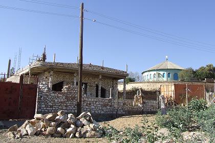 Traditional house under construction - Tse'azega Eritrea.